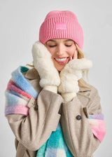 MAD HTR Faux Fur Mittens - Ivory