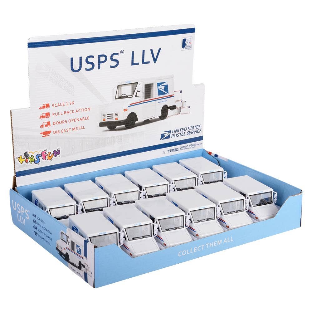 5" Diecast Us Postal Service Mail Delivery Truck 12/Disp