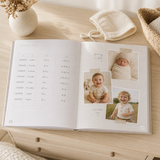 Hello Baby Gray Linen Baby Keepsake Book