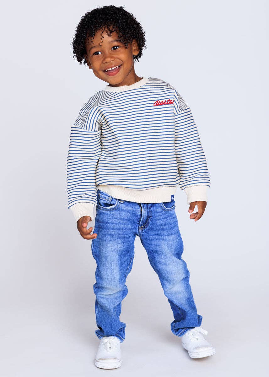 Boston Striped Patch Sweatshirt