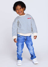 Boston Striped Patch Sweatshirt