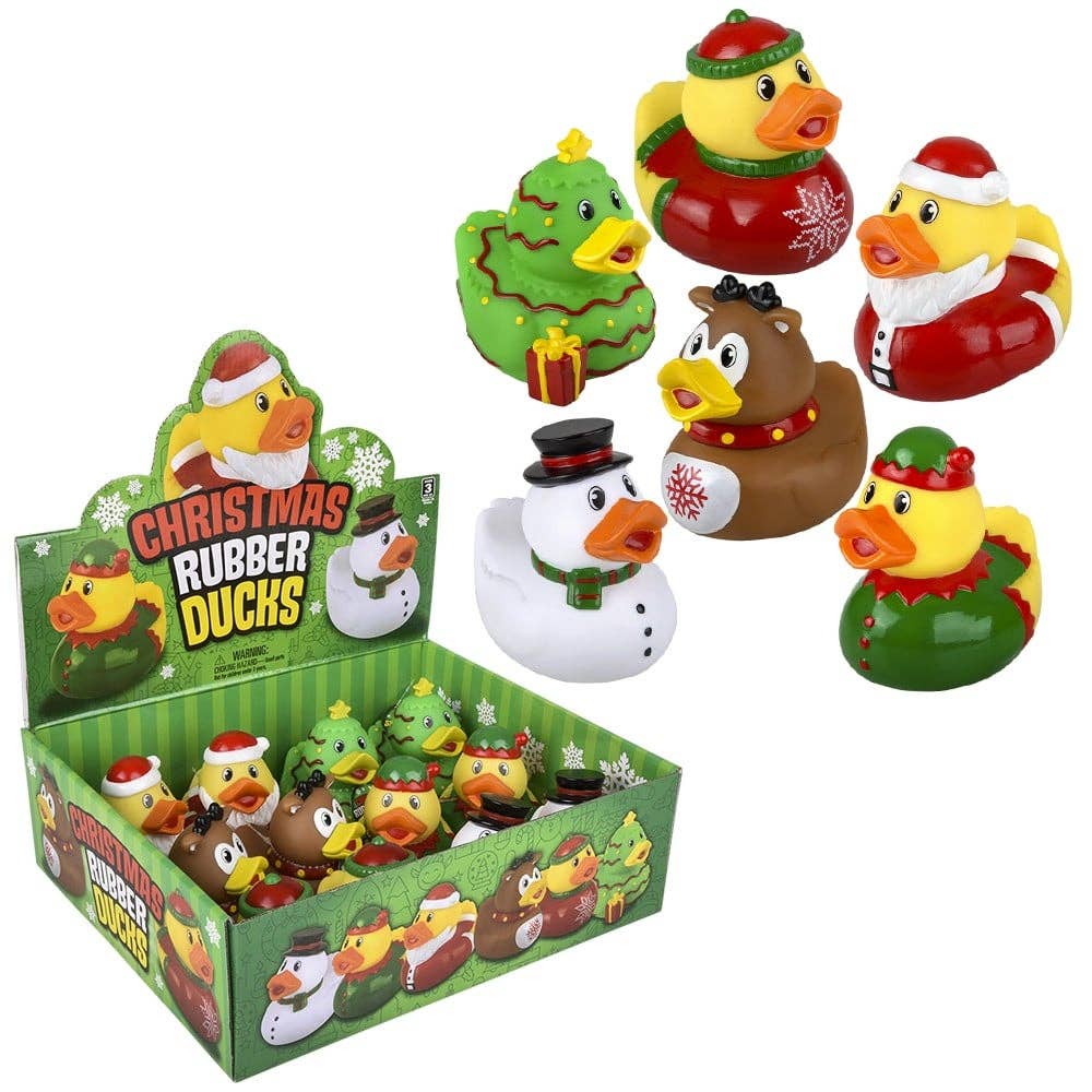 CHRISTMAS RUBBER DUCKIES 3.5"   12CT