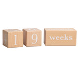 Natural Wooden Milestone Blocks Photo Prop