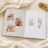 Hello Baby Gray Linen Baby Keepsake Book