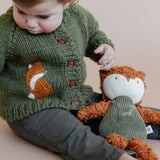 Fox Cardigan Woodland Baby Apparel Fall Winter Acorn Leaf