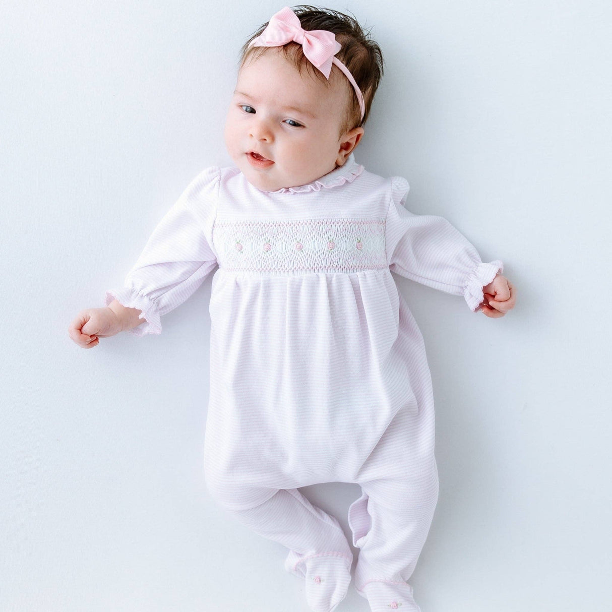Julia Smocked Footie - Pink