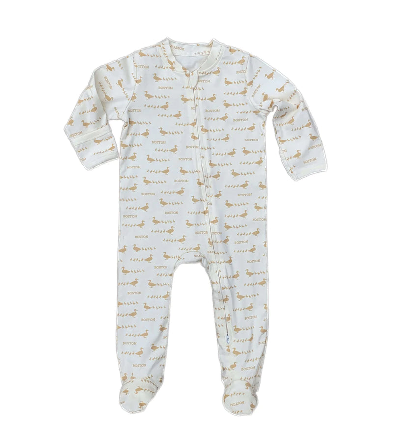 Ducklings Pattern Zip Onesie