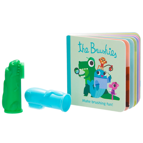 Baby & Toddler Finger Toothbrush - 2 Pack & Mini Book