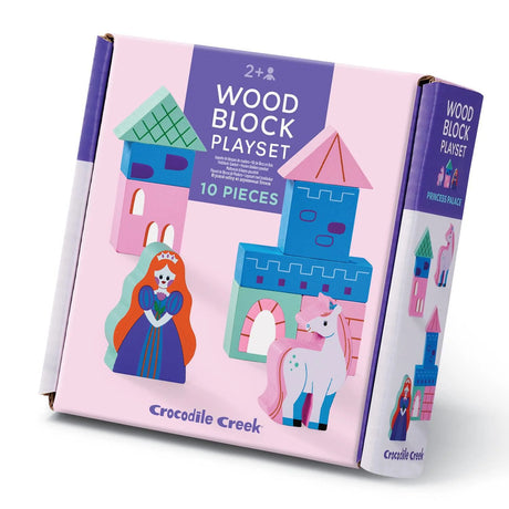 Princess palace-themed wooden block set for imaginative and creative play

