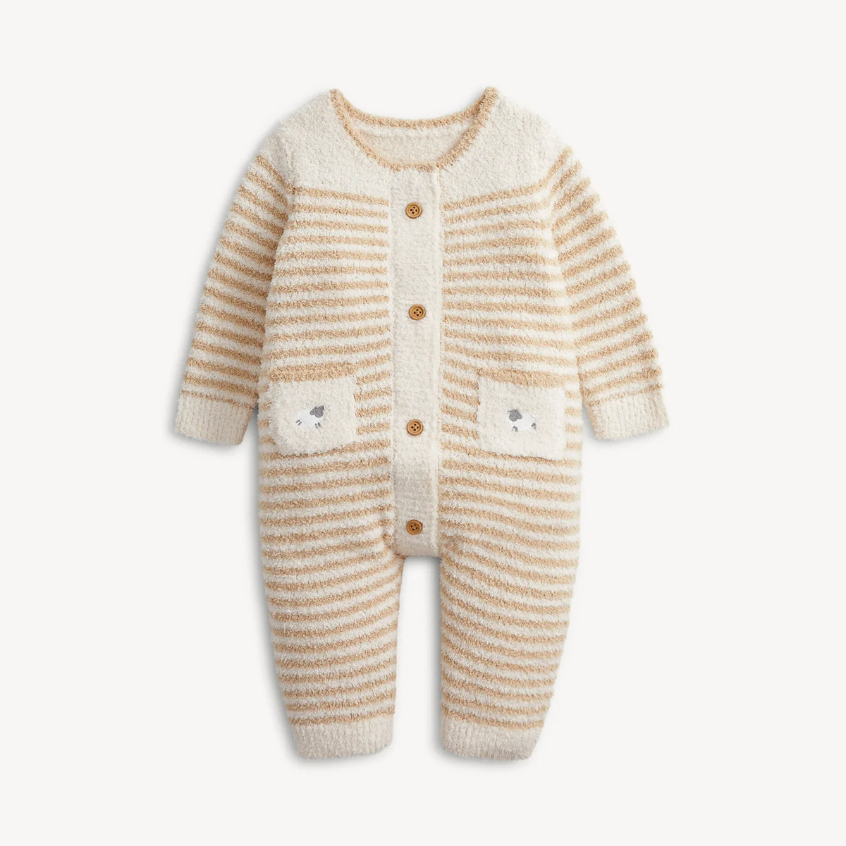 Chenille Cream Sweater Romper