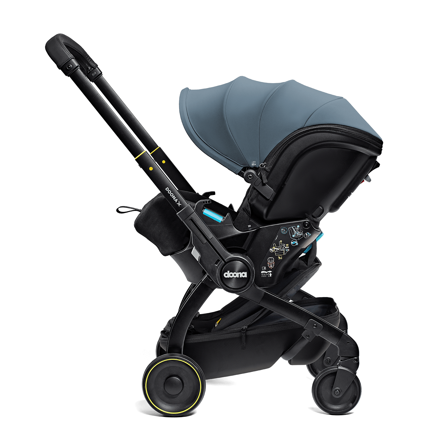 Doona X Pack & Go Basket as backpack open