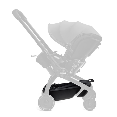 Doona X Pack & Go Basket attached to stroller