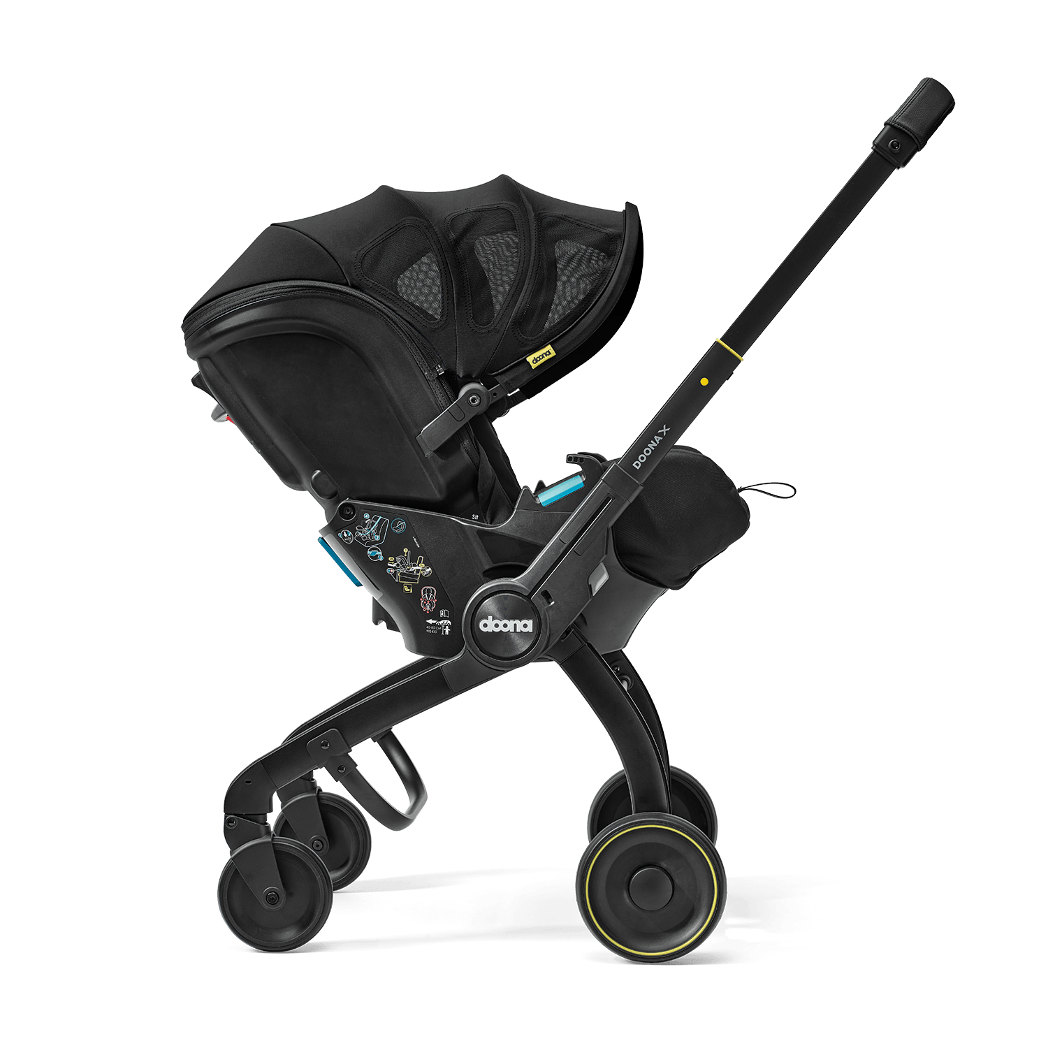Doona X Summer Canopy - Nitro Black on stroller