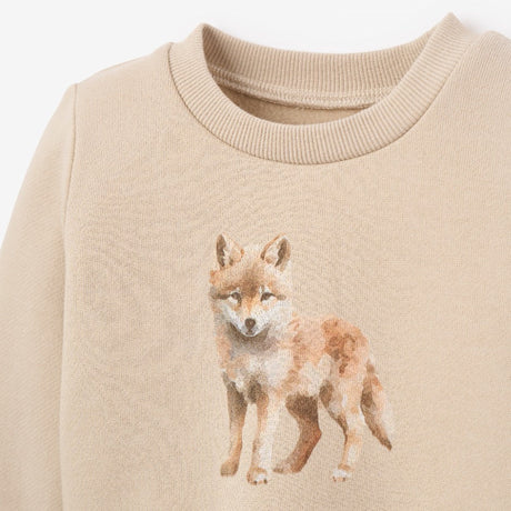 Wolf Printed Organic Fleece Sweatshirt + Cargo Pant Set