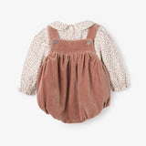 Berry Vines Top + Velveteen Overall Bubble