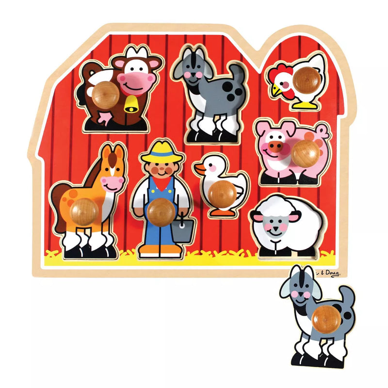 Jumbo Knob Puzzle Barnyard Animals - 8pc