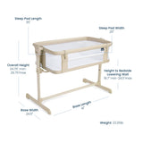 Halo Bedside Bassinet Sleeper dimensions and specifications