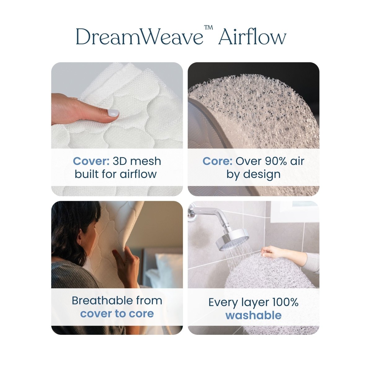 HALO BassiNest 4.0 Air bassinet, close-up of DreamWeave breathable pad