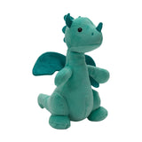 Emergreen plush dragon stuffed animal with huggable softness and embroidered details. Hypoallergenic polyester, perfect for toddler cuddles and pretend adventures.