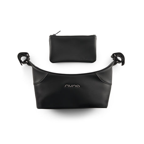 Nuna Leatherette Stroller Organizer in Caviar, top down view