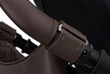 Nuna Leatherette Stroller Organizer Cocoa pushbar strap detail