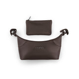 Nuna Leatherette Stroller Organizer in Cocoa, top down view