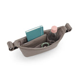 Nuna Leatherette Stroller Organizer in Taupe with cup holder and pouch