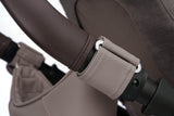Nuna Leatherette Stroller Organizer Taupe pushbar strap detail