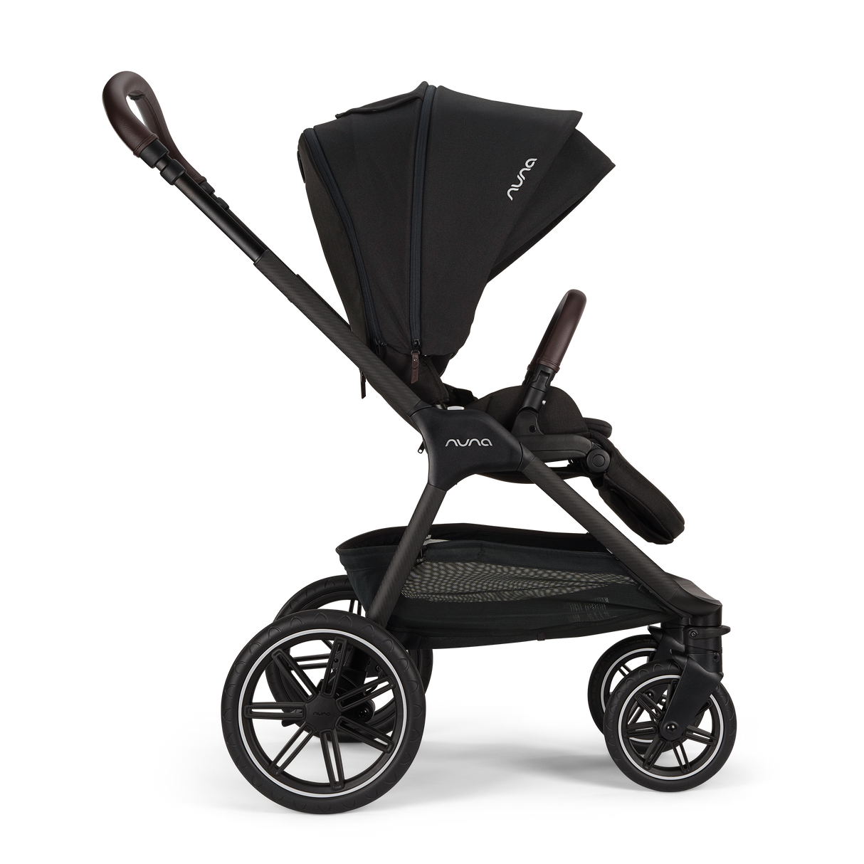Nuna TRIV LX Stroller in Caviar - profile forward-facing
