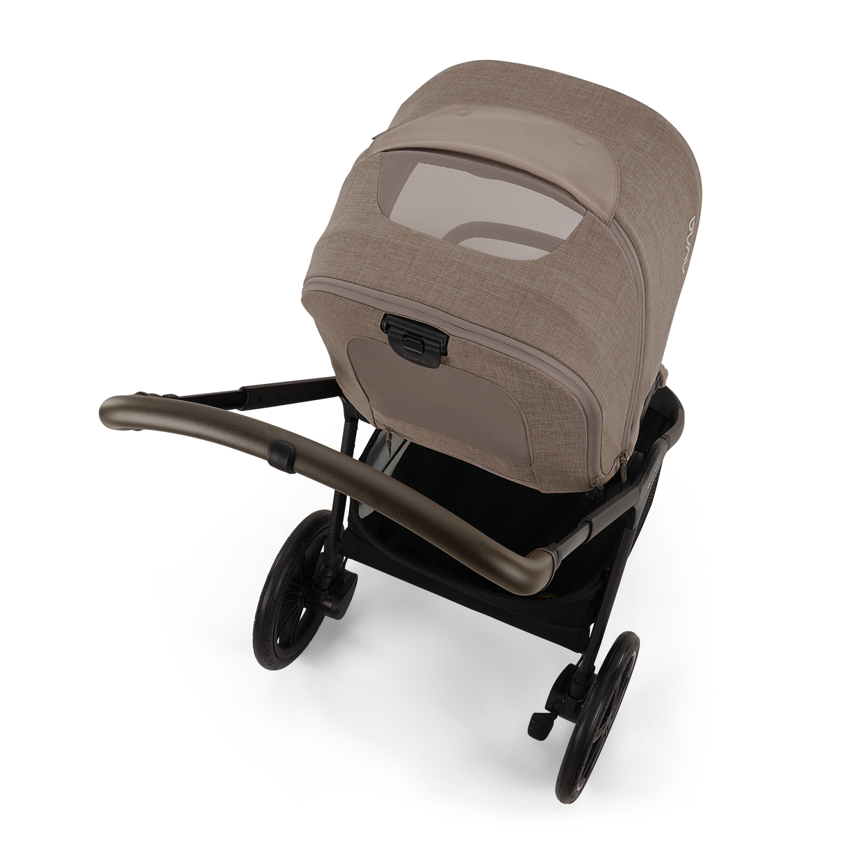 Nuna TRIV LX Stroller in Cedar - canopy peek-a-boo window