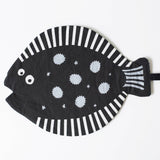  Organic baby crinkle toy shaped like a fish, made from natural materials