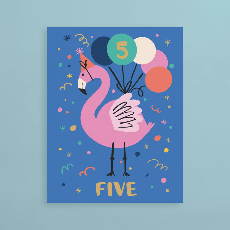 5 Flamingo card