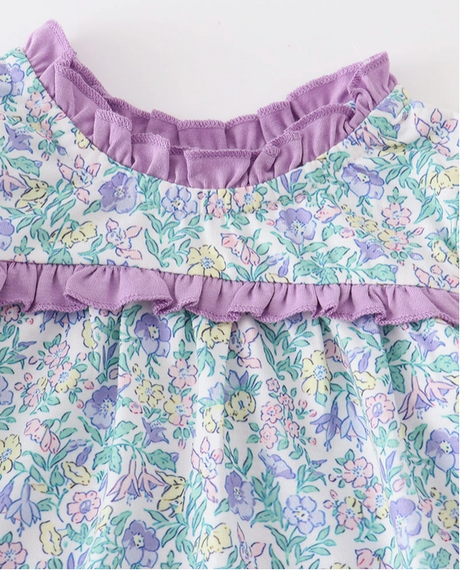 Purple Floral Print Gown - Baby
