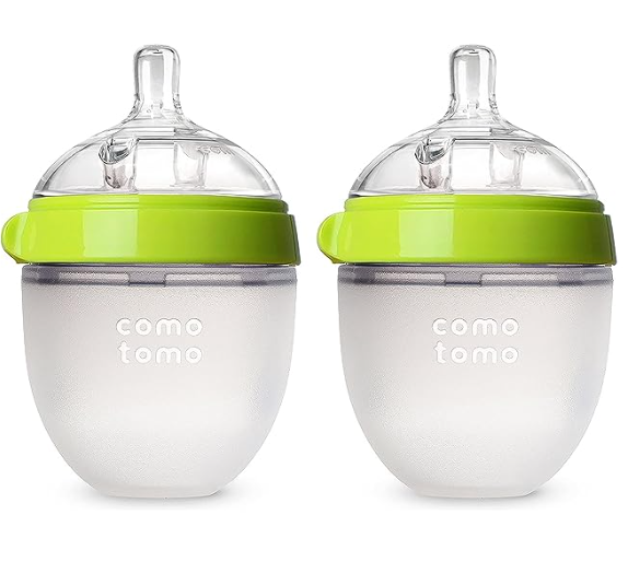 Comotomo Baby Bottle, Double Pack - 5 oz - Green