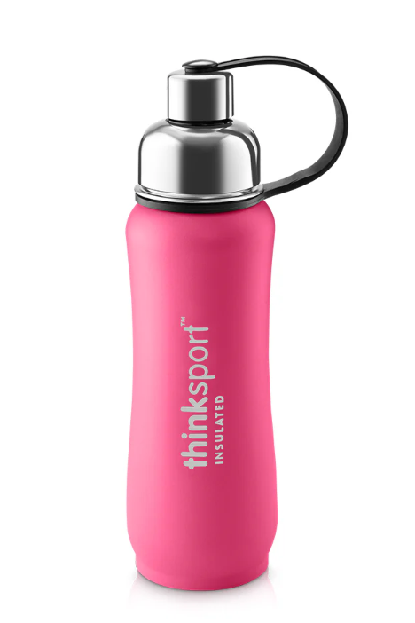 Insulated Sports Bottle - Coated Hot Pink 350ml