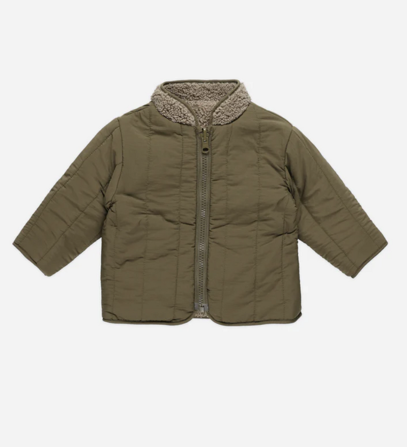 Shearling Zip Jacket Olive