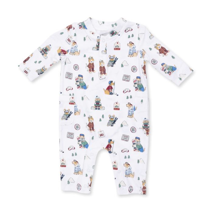 Winter Sports Dogs Green - Uni Romper
