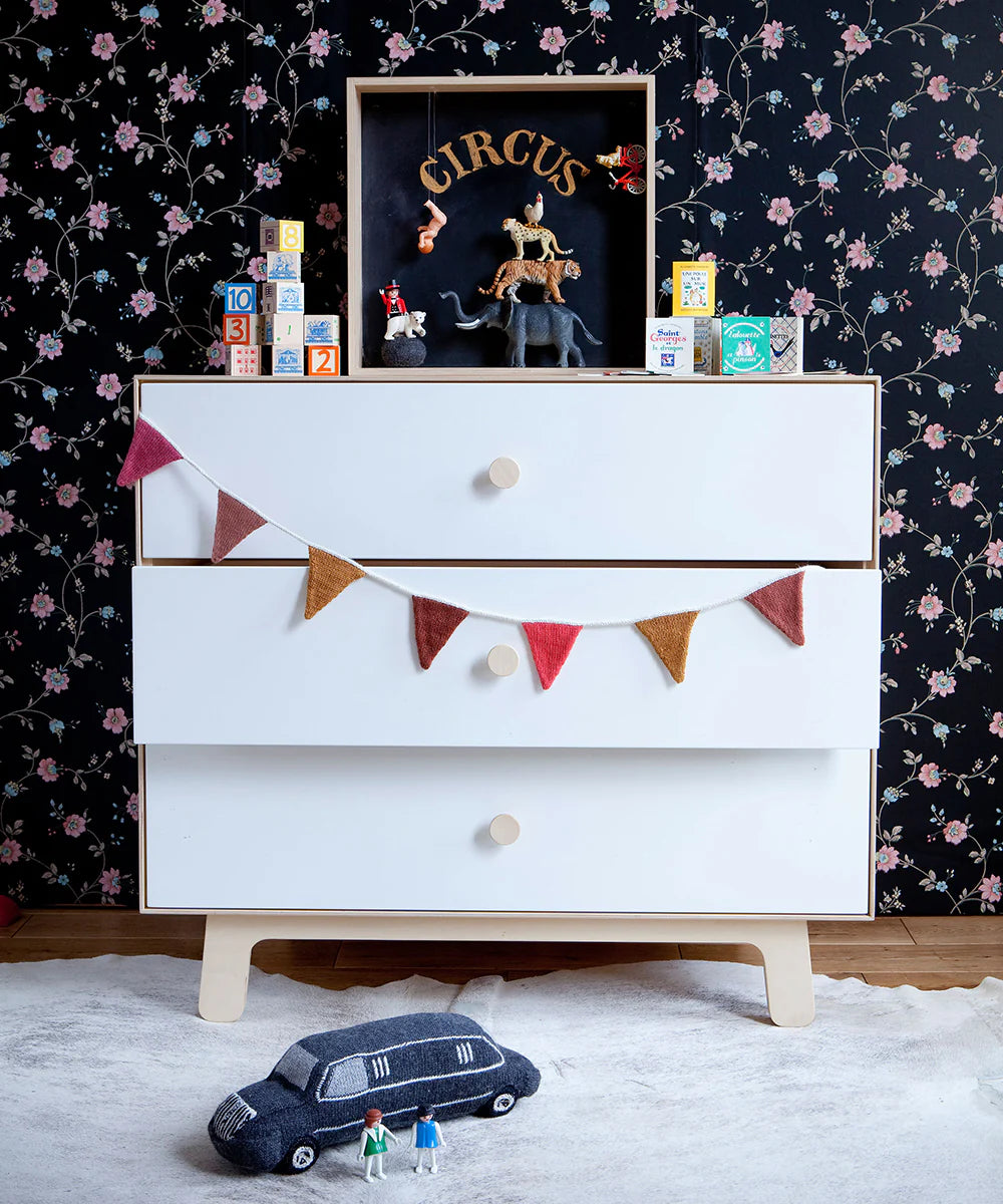 Sparrow 3-drawer dresser with clean modern design, compact storage for nursery or kids' room