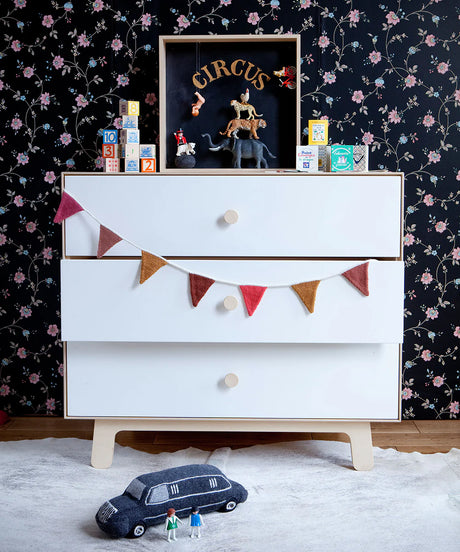 Sparrow 3-drawer dresser with clean modern design, compact storage for nursery or kids' room
