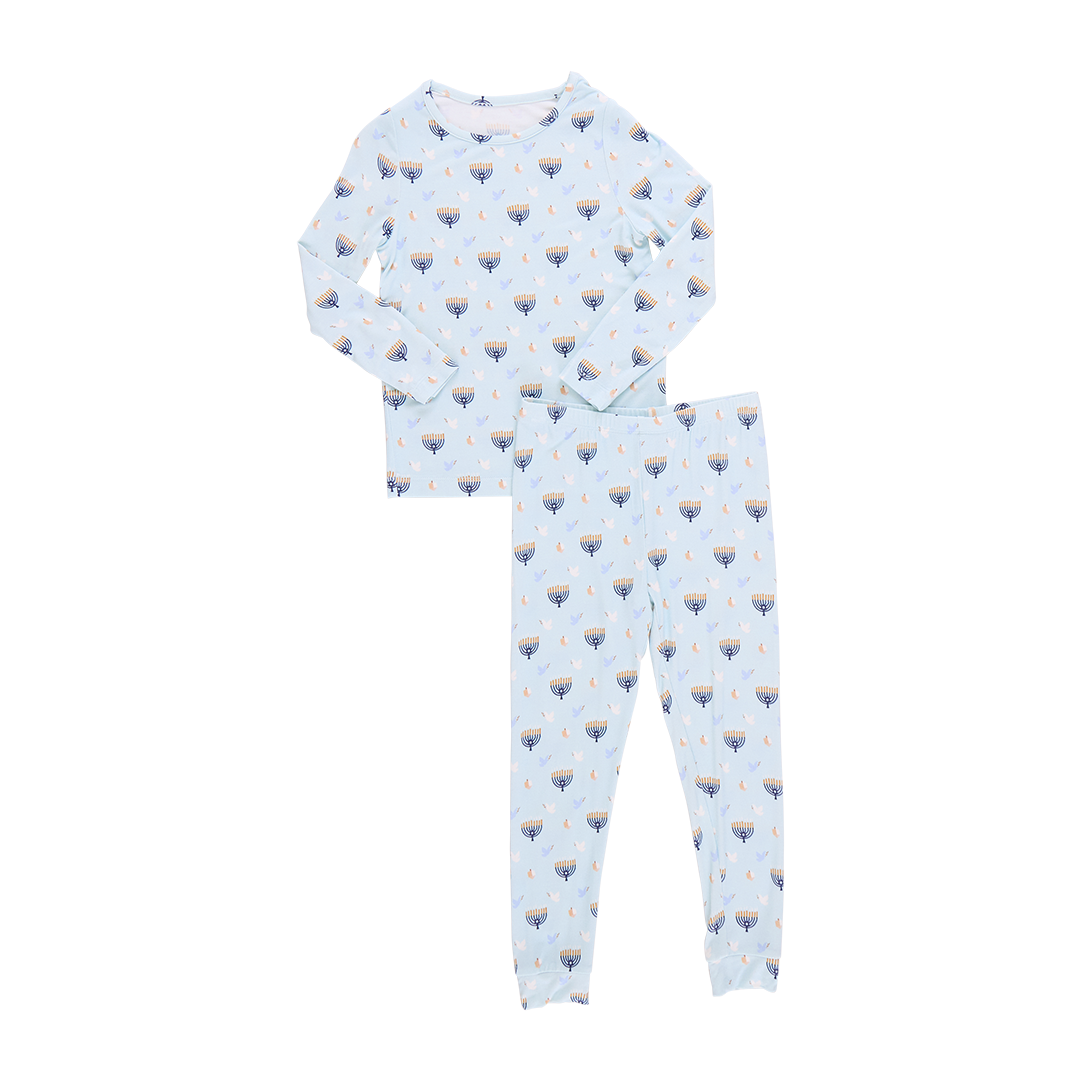Kids Bamboo PJ Set - Peaceful Hanukkah