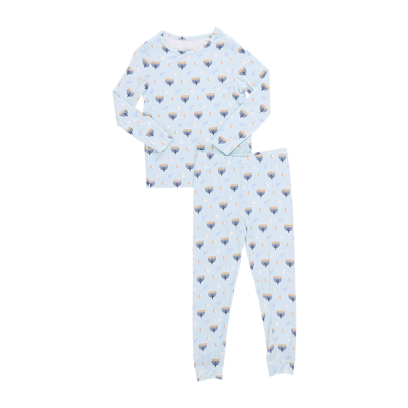 Kids Bamboo PJ Set - Peaceful Hanukkah