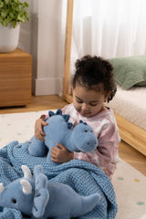 Dino Plush Toy - Blue Triceratop