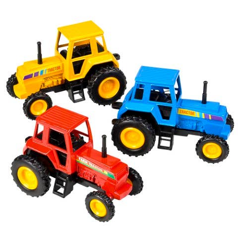 3.75" Diecast Pull Back Farm Tractors