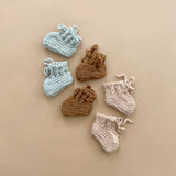 Classic Booties Bowie Grey Hand Knit Baby Shoes Winter Socks