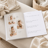Hello Baby Gray Linen Baby Keepsake Book