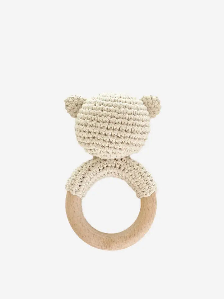 Cotton Rattle Teether Bear | Baby Christmas Stocking Stuffer