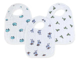 boutique 100% cotton muslin snap bibs 3 pack