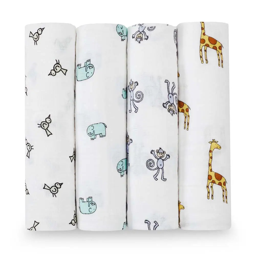 Aden + Anais Organic Muslin Swaddle - 4pk