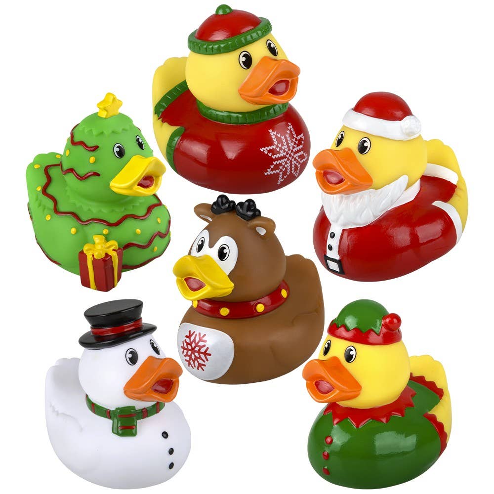 CHRISTMAS RUBBER DUCKIES 3.5"   12CT