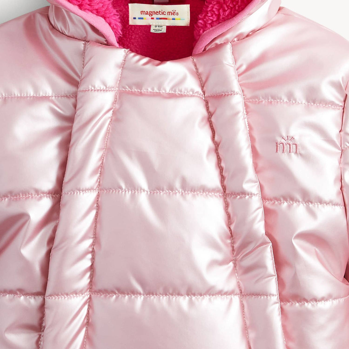 PINK SOLID METALLIC PUFFER PRAM